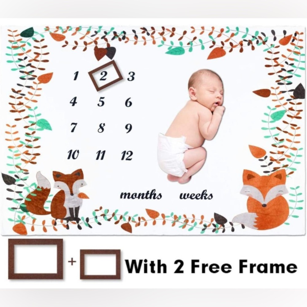 Woodland Baby Milestone Blanket
